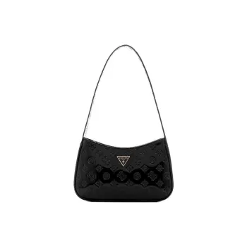 GUESS Artificial Leather Handbag Shoulder Bag Medium Size Women's Black