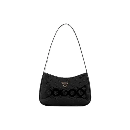 GUESS Artificial Leather Handbag Shoulder Bag Medium Size Women's Black