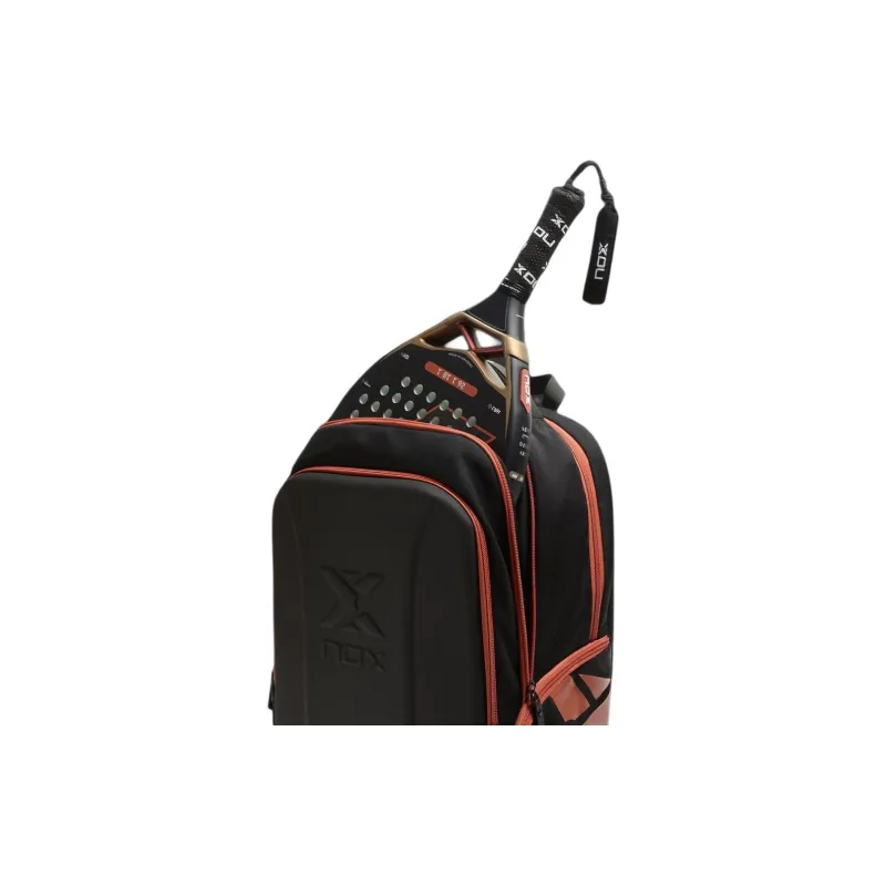 ZARA Polyester Ball Racket Bag Backpack Men's Black & Orange-4