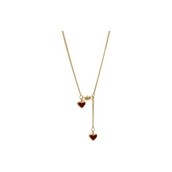 NATURALLYJOJO Titanium Steel Necklaces Women's _Nsec Red/Gold