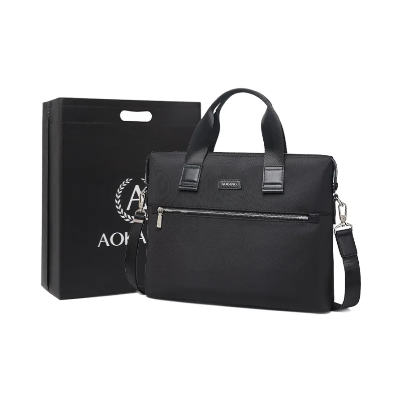 AOKANG Fabric Handbag Large Size Men's Classic Black-0