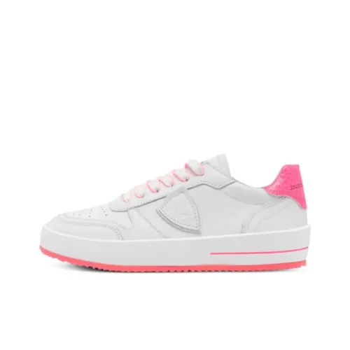 PHILIPPE MODEL Paris Low Top Skateboard Shoes Unisex White Pink