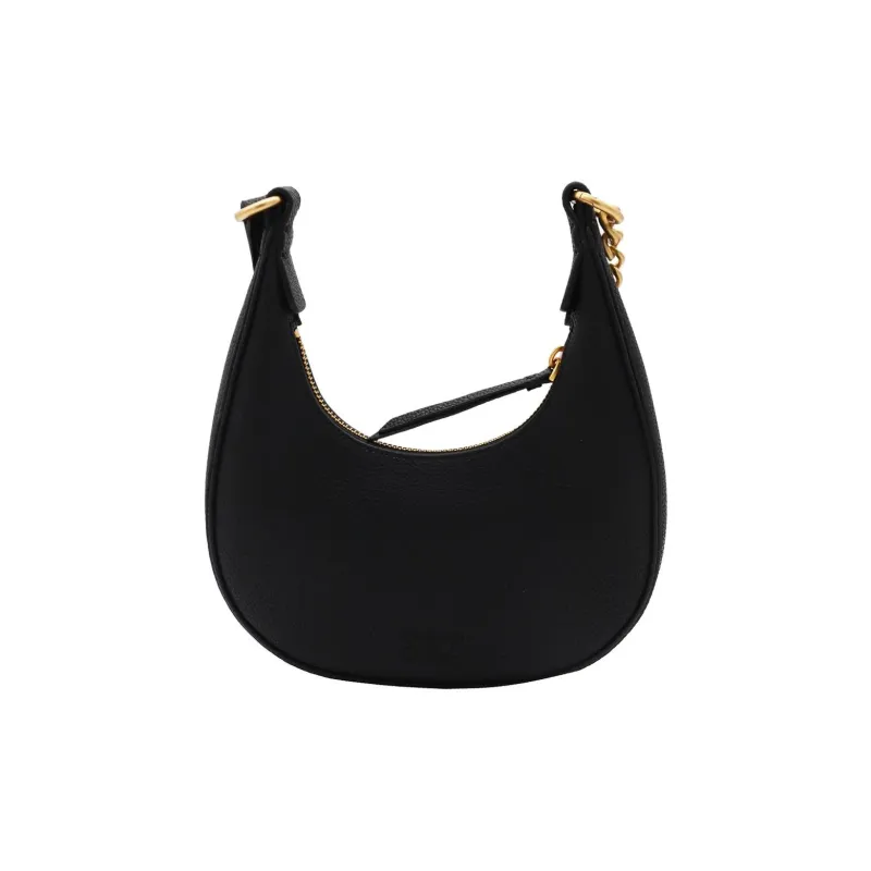 PINKO Cow Leather Shoulder Bag Handbag Shoulder Bag Small Size Women's Black-2