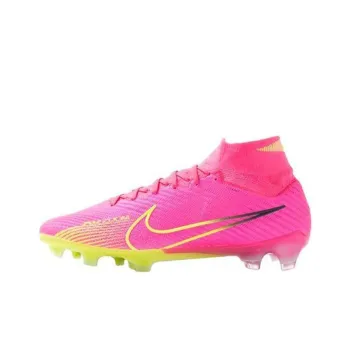Nike Zoom Mercurial Superfly 9 FG Rubber Long Studs Support Impact Resistant Soccer Shoes Men's Pink