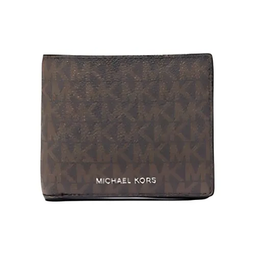 MICHAEL KORS Greyson Canvas Wallet Men's Black & Dark Brown