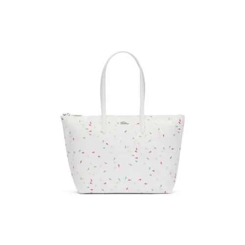 LACOSTE PVC The Bag Shopping Bag Shoulder Bags Large Size Women's White