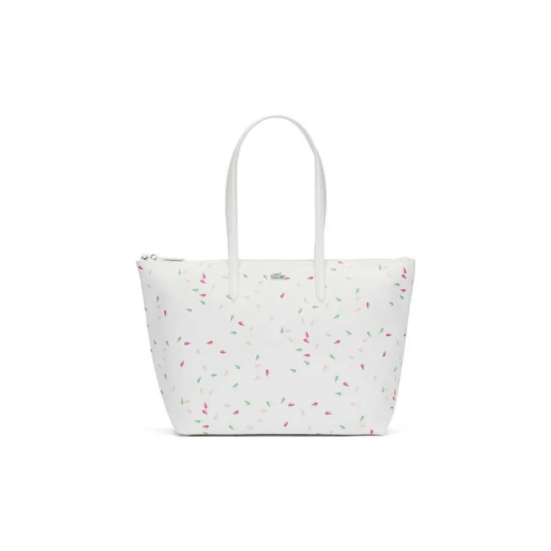 LACOSTE PVC Tote Bag Shopping Bag Shoulder Bags Large Size Women's White-0