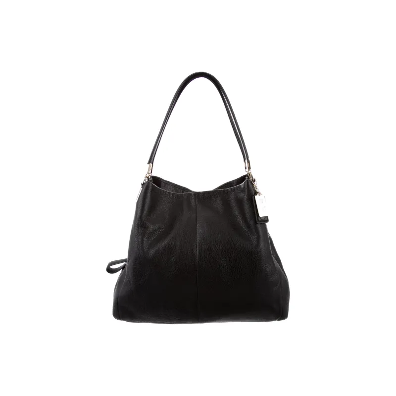 COACH Phoebe Leather Handbag Shoulder Bag Large Size Women's Black-2