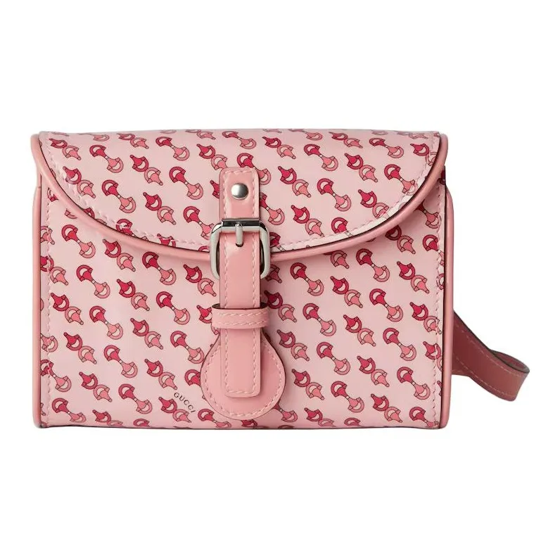 GUCCI Patent Leather Messenger Bag Shoulder Bag Kids' Pink-0