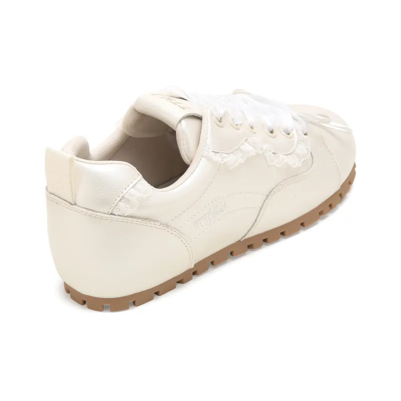 TTKJ Non-slip Lightweight Low-Top Casual Shoes Women's Pearl White-4