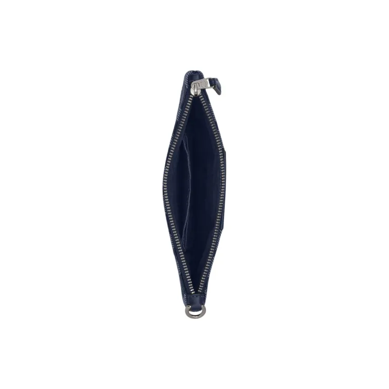 COACH Essential Denim With Refined Calfskin Leather Clutch Trumpets Women's Dark Blue & Mixed Color-2