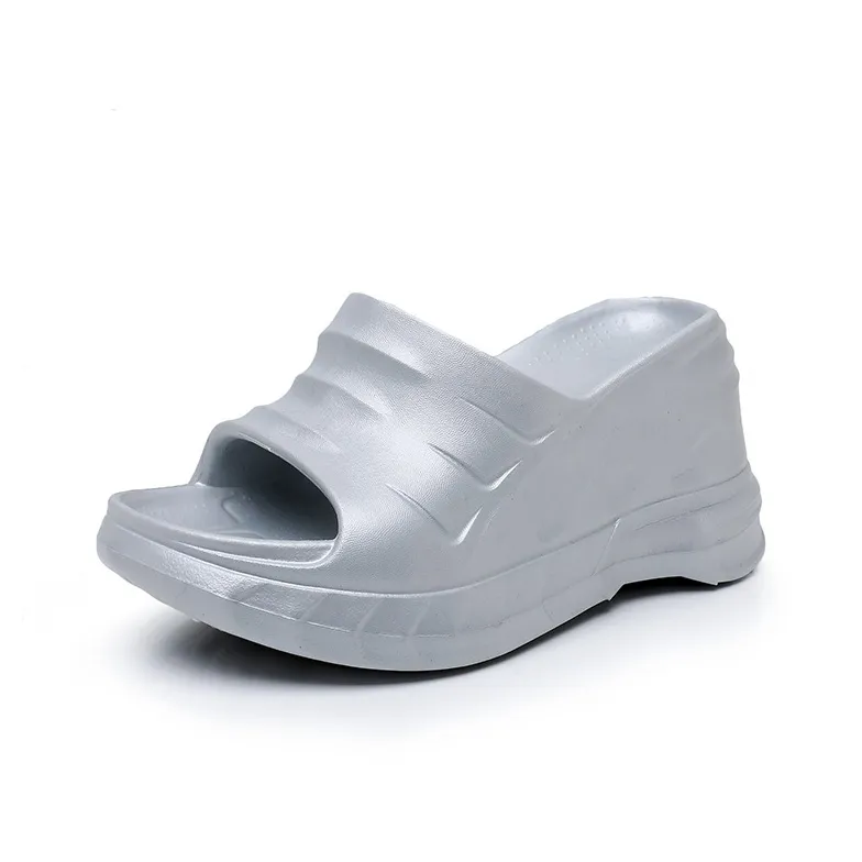 LOKWT EVA Cut Out Quiet, Slip Resistant, Odor Resistant Cushioning Slide Slippers Women's Silver-1