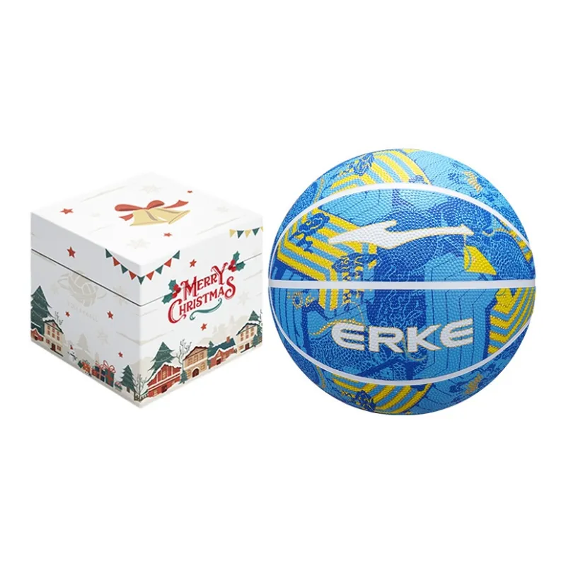 Erke RKLQ23267 Rubber Basketball Vast Sea Blue Size 7 Ball Training Unisex-12