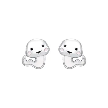 Lady Go Silver Stud Earrings Women's