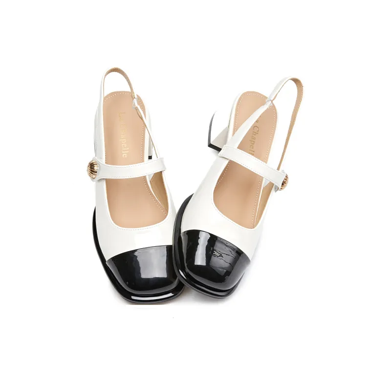 La Chapelle Chunky Heel High Heels Women's Black-2