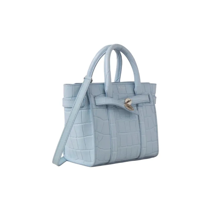 Mulberry Bayswater Cow Leather Tote Bag, Shopping Bag, Shoulder Bag, Handbag Mini Women's Blue-1