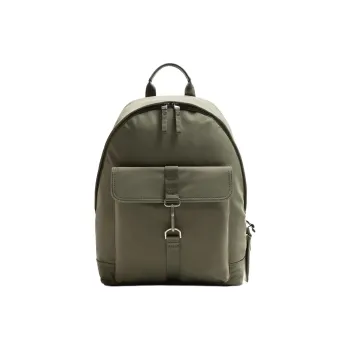 ZARA Polyester Backpack Regular Unisex Khaki Green