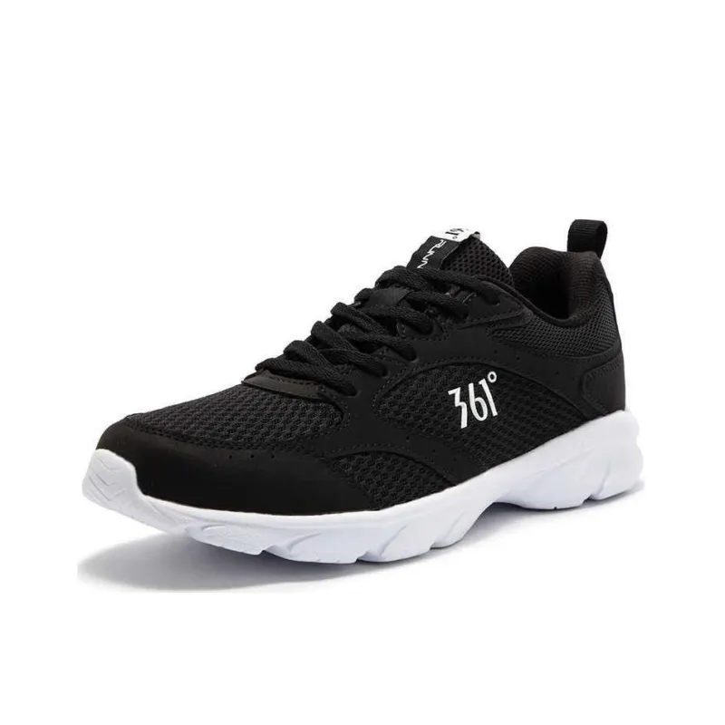 361° Anti Slip Wear Resistant Low Top Sprint Running Shoes Men's Black White-1
