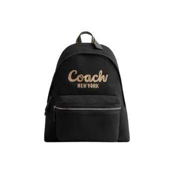 COACH Cargo Fabric Backpack Large Size Women's Black
