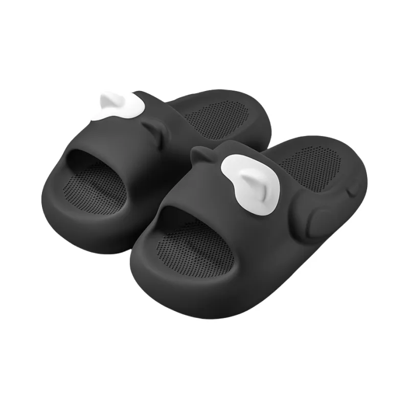 JINGEYU Cute Kitten 3D Effect Trendy Ear Slippers, Home Stripes Platform Slip Resistant-6
