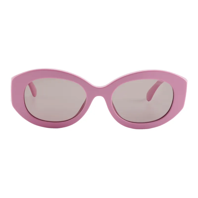 CHANEL Acetate Nylon Oval Sunglasses Women's Pink-1