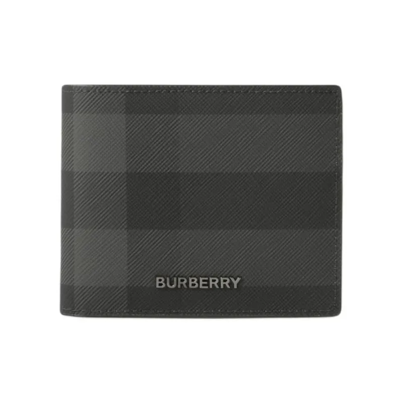 Burberry Thermoplastic Polyurethane Blended With Cotton Wallet Men's Charcoal-0