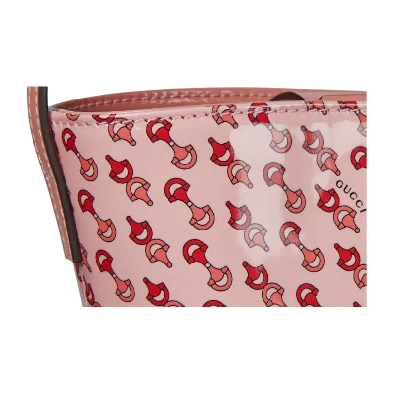 GUCCI Patent Leather Bucket Bag Handbag Kids' Light Pink-5