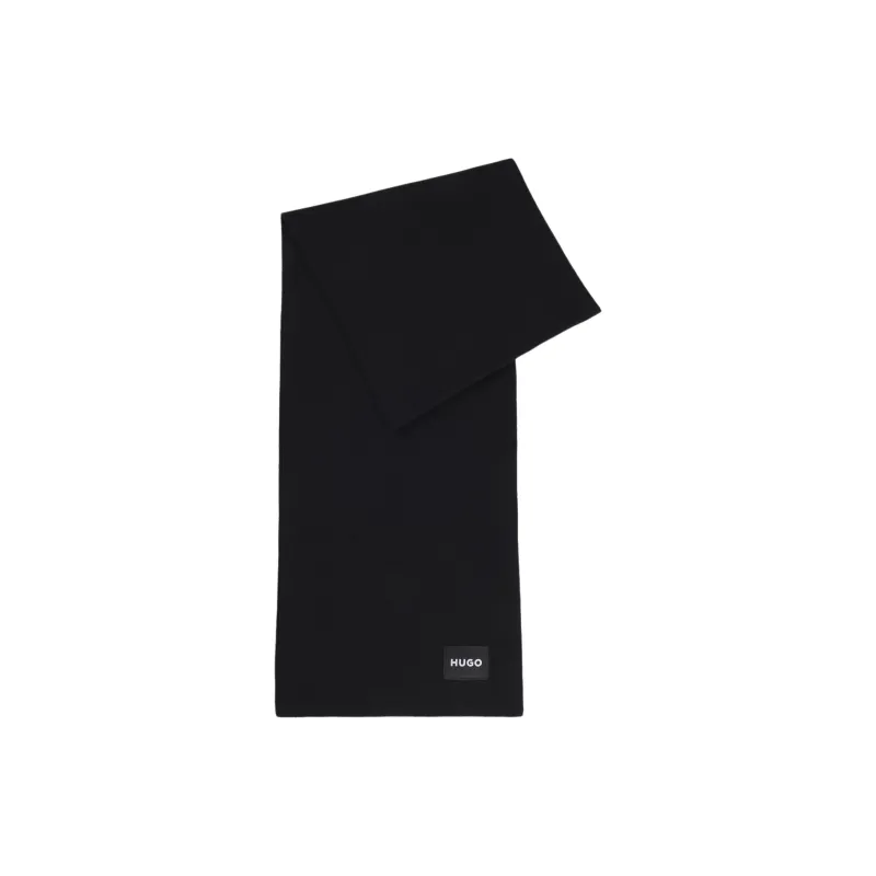 HUGO BOSS Organic Cotton, 100% Cotton Knit Scarves Men's Black-0