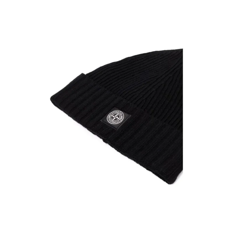 STONE ISLAND Compass Patch Knitted Beanie-3
