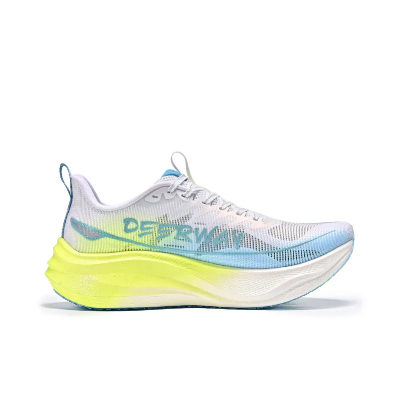 DEERWAY Running Shoes Unisex Low Top Bright Neon White Yellow-3