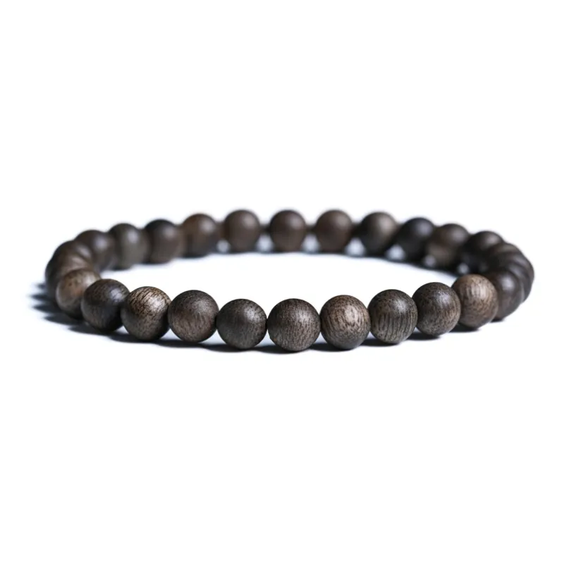 GUMUJIANG Agarwood Beaded Bracelet Plain Band Chinese Fashion Trend New Chinese Style Unisex-1