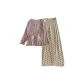 8308.4# Three-Piece Set, Purple Camisole+Purple Coat+Polka Dot White Pants