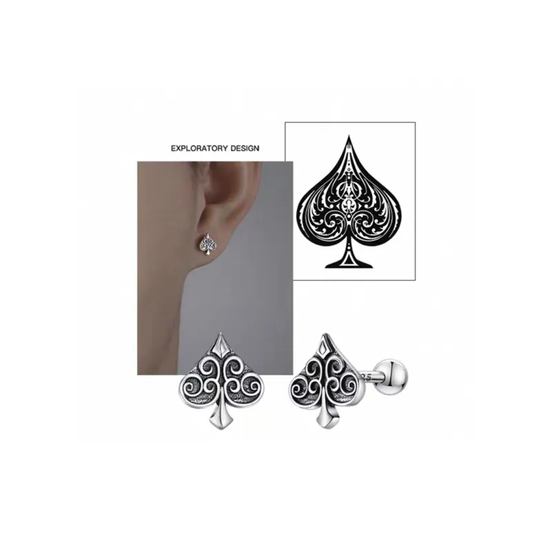 GUDUD Elegance Vintage Stud Earrings Men's-2