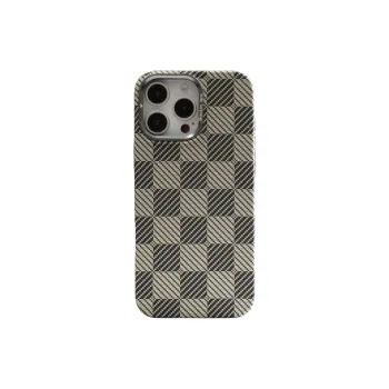 PENGKEXING PC Material Carbon Fiber Pattern Lens Stand Magnetic Phone Cases Compatible With IPhone 16 Pro Max/15/14/13
