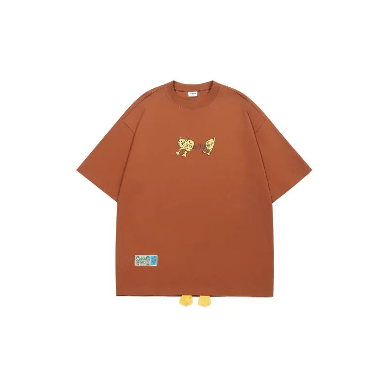 Guuka Short Sleeved T Shirts Unisex Red Brown-1