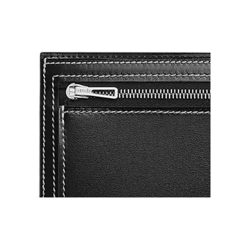 HERMES Box Leather Wallet Men's 89 Noir Black-3
