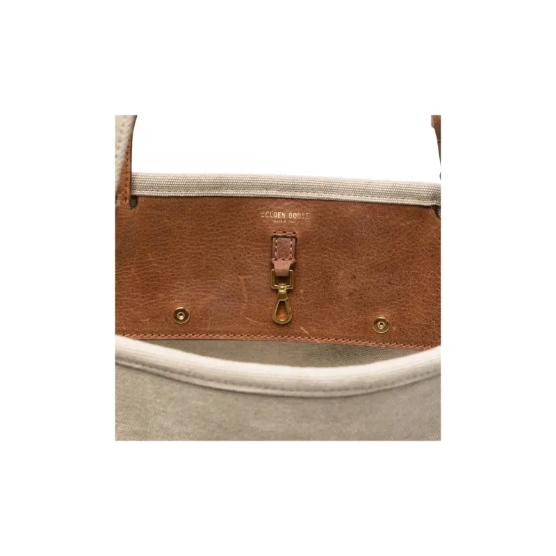 Golden Goose Logo Printed Distressed Tote Bag-3