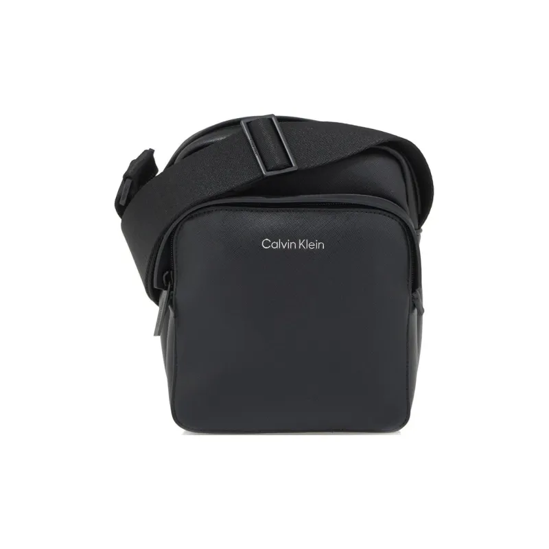 CALVIN KLEIN Recycled Artificial Leather Crossbody Bag, Shoulder Bag Men's Black-2