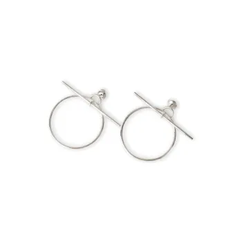 HERMES 925 Sterling Silver Earrings Women's Silver