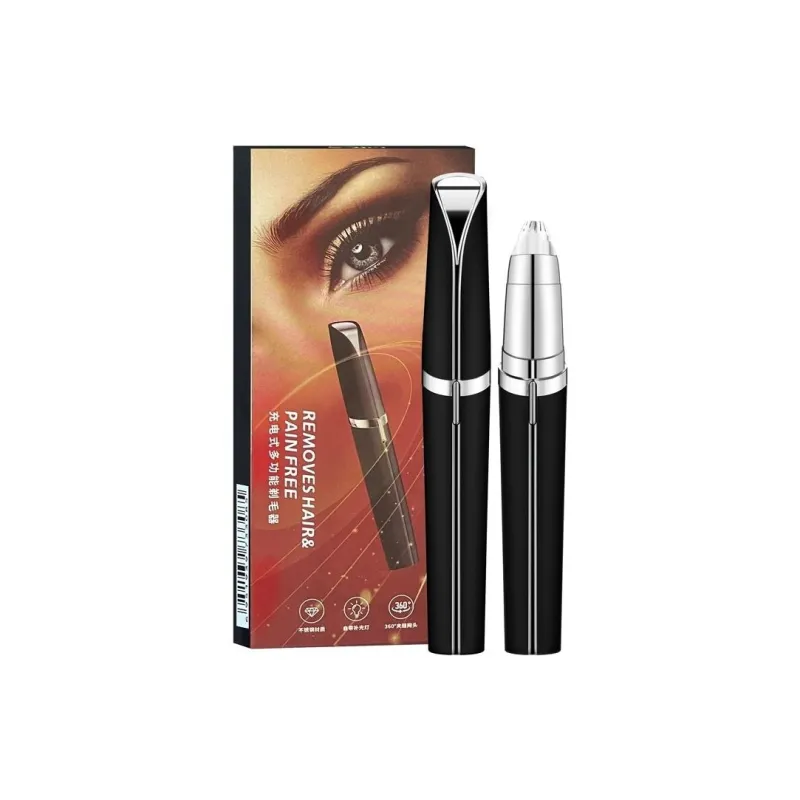 NKMA Black Rechargeable Lipstick Electric Eyebrow Razor Convenient Portable-0