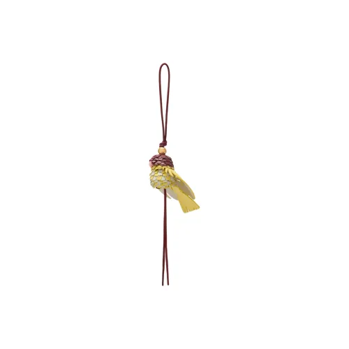 LOEWE Classic Calfskin Bag Accessories Women's Burgundy & Yellow & Beige