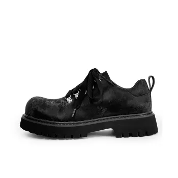 Little Red Man Wear Resistant Height Increasing Low Top Casual Shoes Men's Black