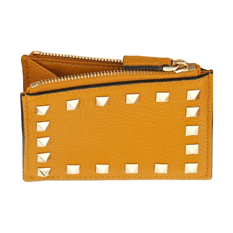 Valentino GARAVANI Leather Card Holder Women's Yellow-2
