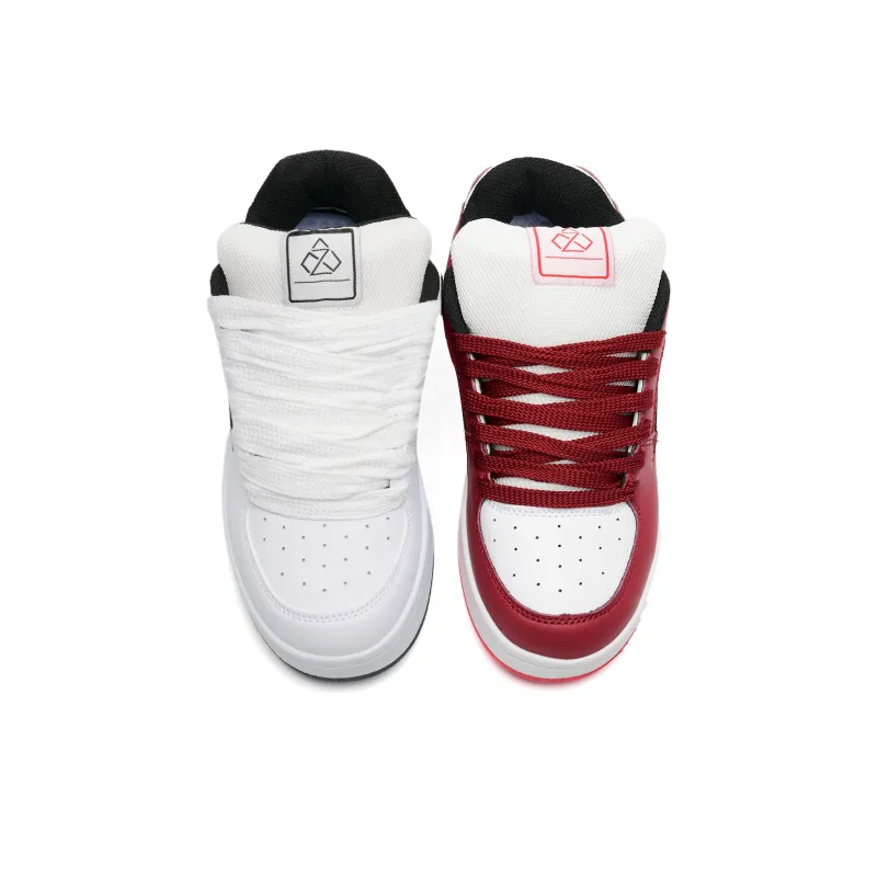 Circle Small Height Increasing Wear Resistant Slip Resistant Low Top Skateboard Shoes Unisex Pink Box Included-54