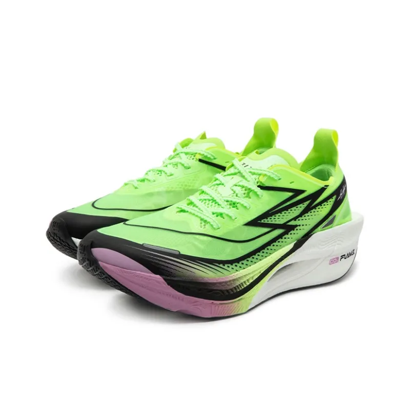 361° Flying Flame 3.5 Running Shoes Unisex Low Top Fluorescent Bright Light Green/Pink Violet-2