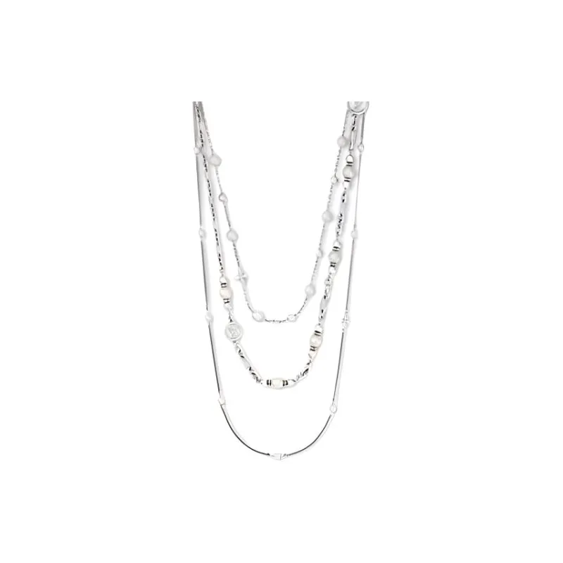 LOUIS VUITTON Metal Resin Bead Necklaces Women's Silver-0