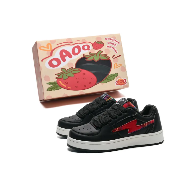 OAOQ Cushioning Height Increasing Abrasion Resistant Lightweight Mat Low Top Casual Shoes Unisex-143