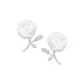 White Rose Stud Earrings