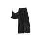 8368.5# Dark Gray Camisole+Polka Dot Black Pants