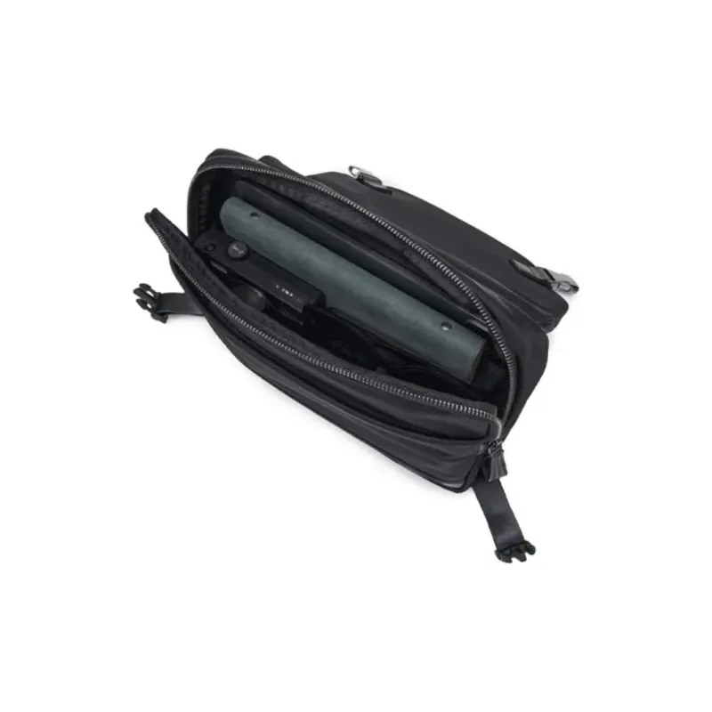 SAMSONITE Fabric With Cow Leather And Synthetic Leather Shoulder Bag Crossbody Bag Handbag Men's Black-4